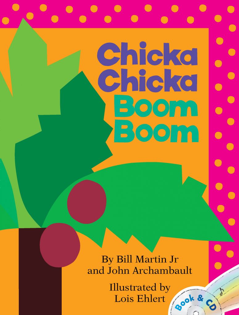 Illustraition of a green abstract object with a pink polka dotted stripe on the side of the book jacket