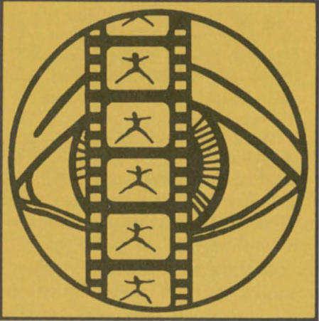 Illustration of an eye in a circle with a strip of film in front of it - frames depicting a stick figure dancing