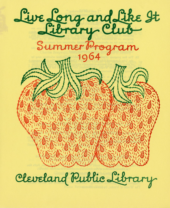 Illustration of two strawberries on yellow paper