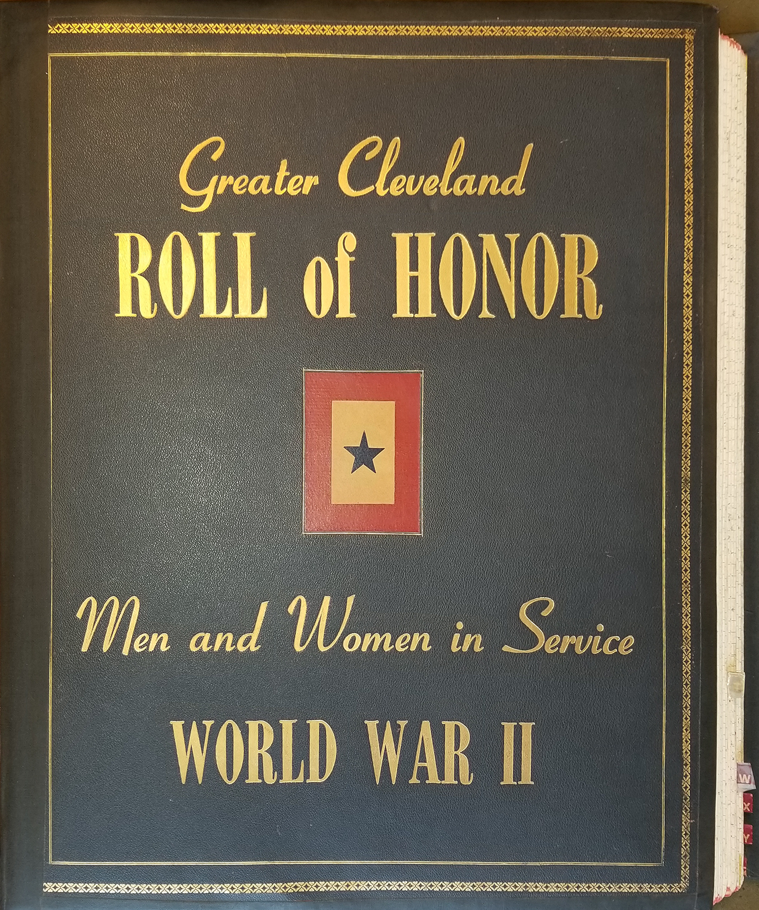 Roll of Honor (book jacket with gold letters on black leather-like fabric).